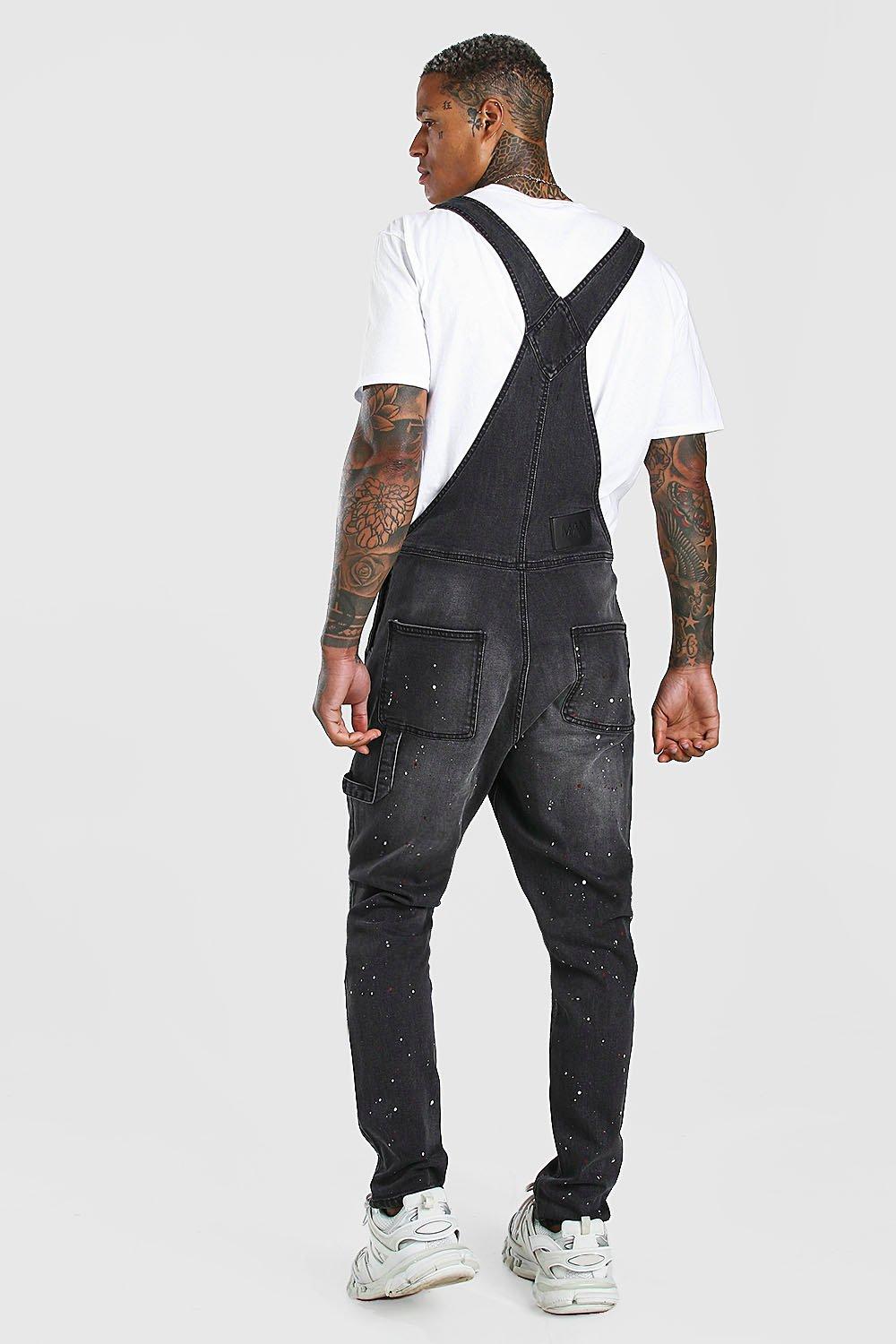 Mens skinny sale denim overalls